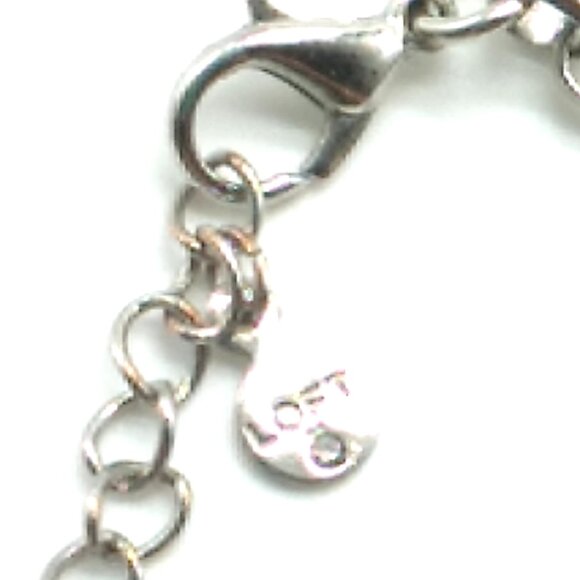 LOFT Acrylic Cluster Beaded Collar Necklace Silver-tone Chain - Picture 7 of 16